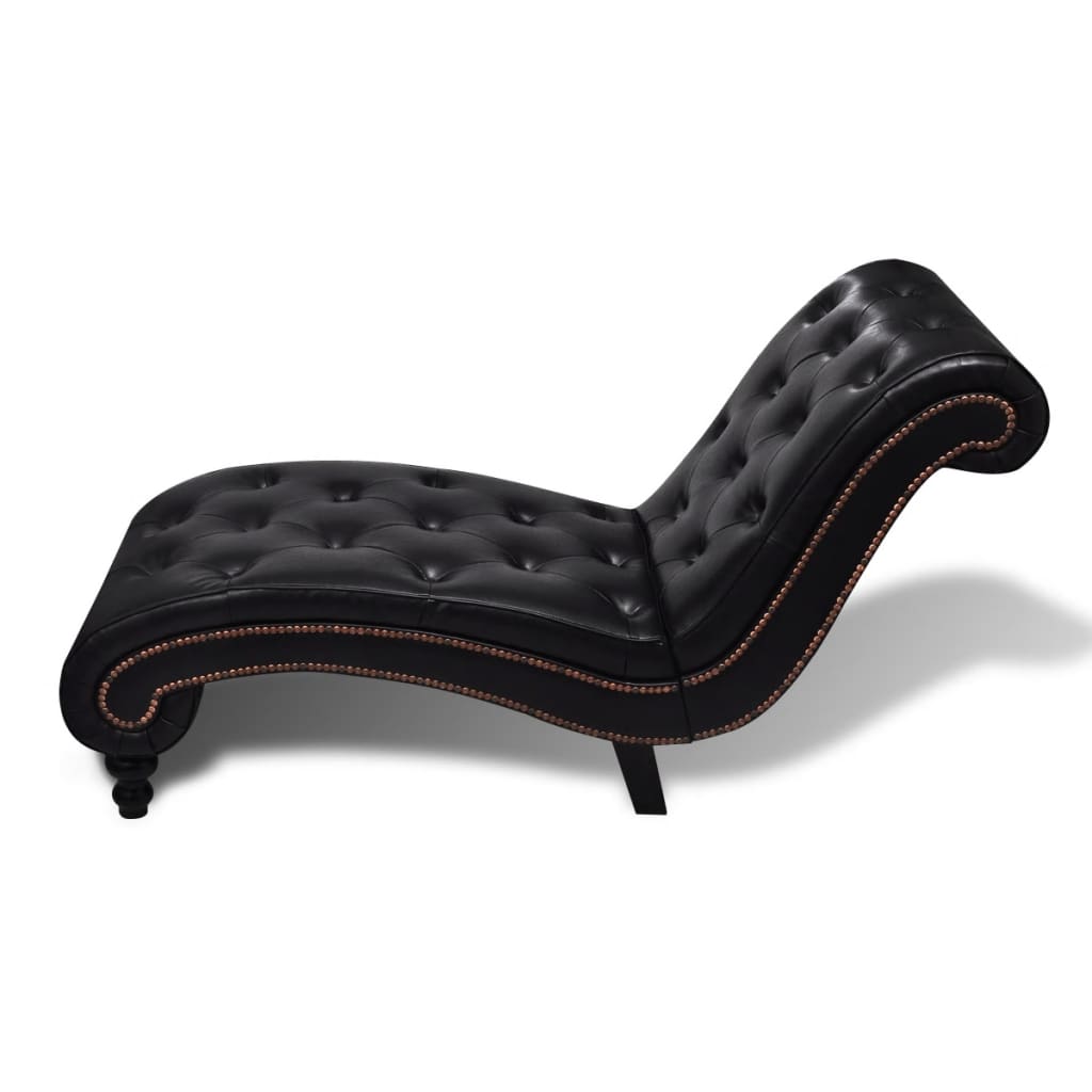 Chaise longue couro artificial castanho - Image 2
