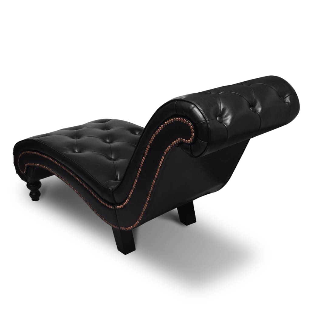 Chaise longue couro artificial castanho - Image 3