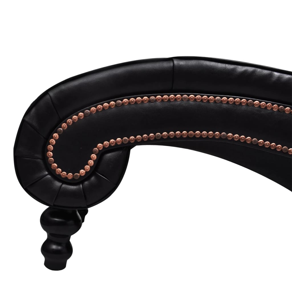 Chaise longue couro artificial castanho - Image 4