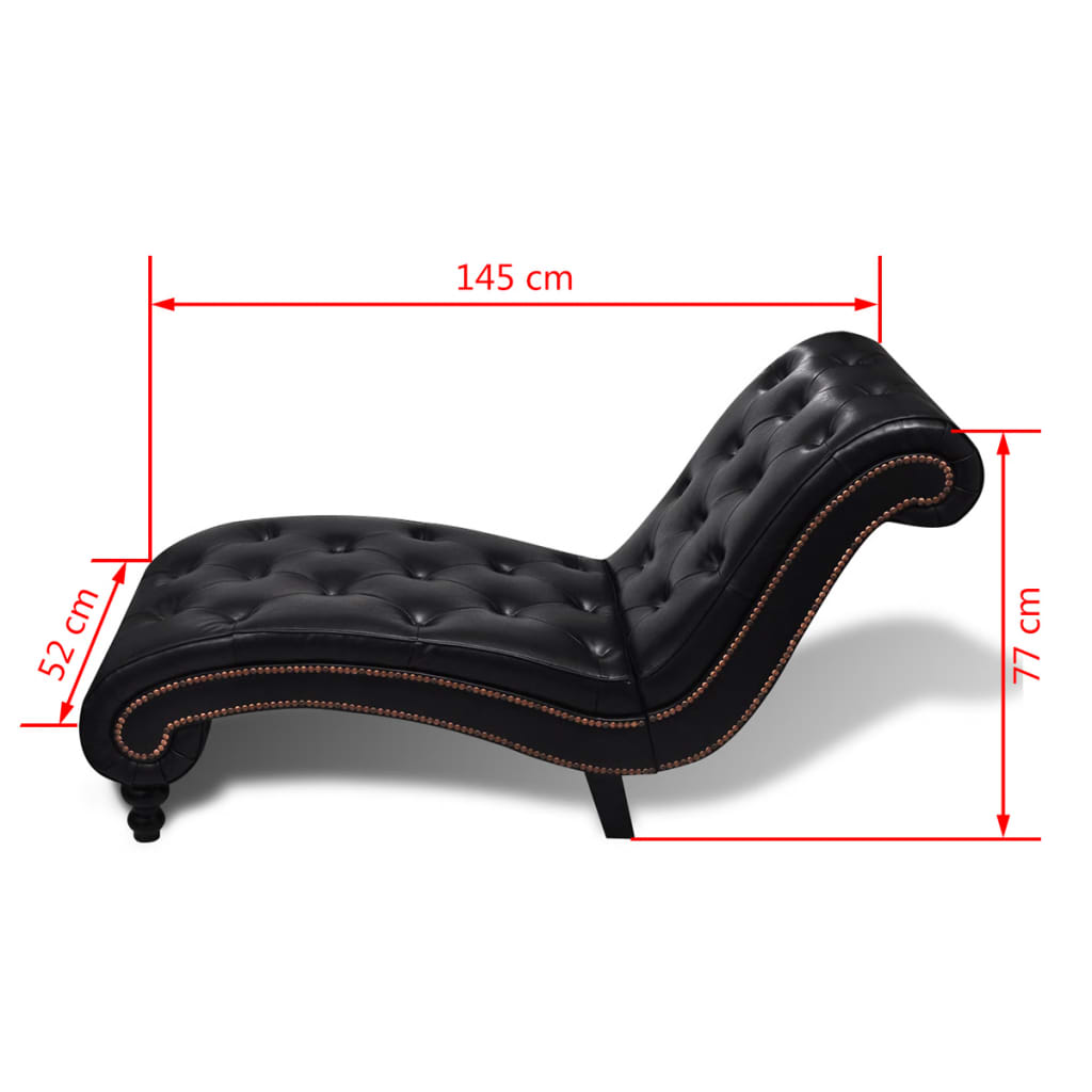 Chaise longue couro artificial castanho - Image 5