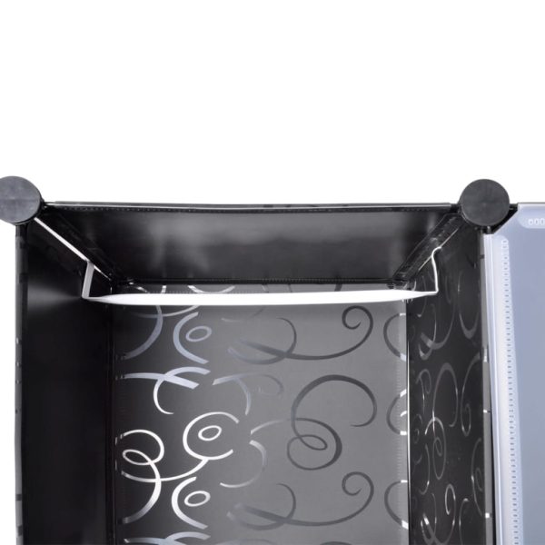 Armário plástico modular 14 gavetas 37x146x180,5cm preto branco - Image 4