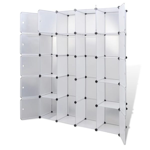 Armário plástico modular 14 gavetas 37x146x180,5cm branco - Image 3