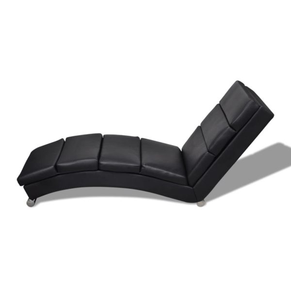 Chaise longue couro artificial preto - Image 4
