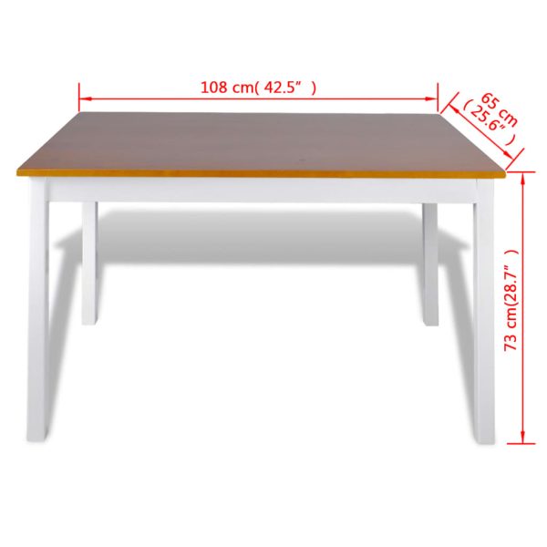 Conjunto de jantar 5 pcs castanho e branco - Image 4