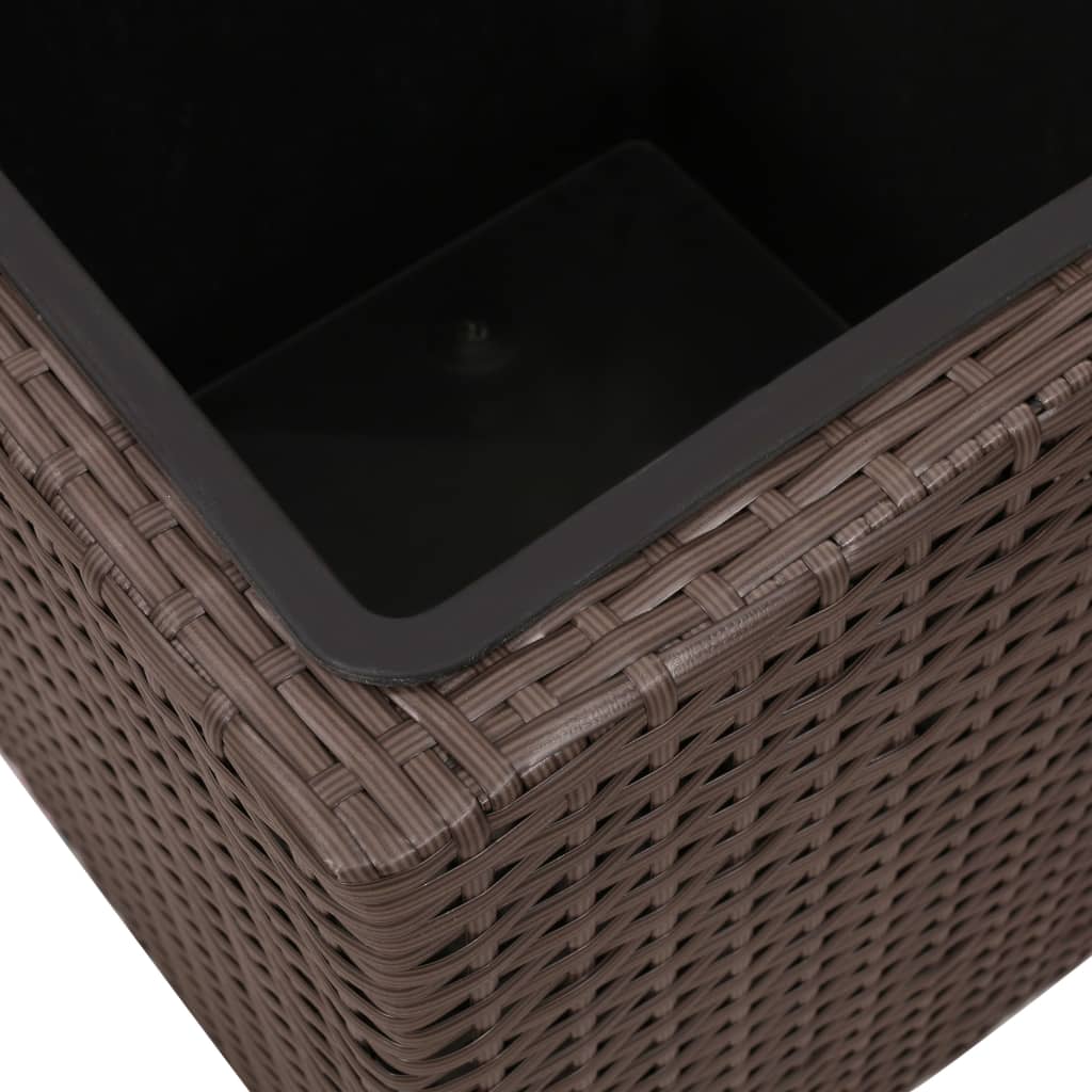 Vasos/floreiras de jardim 3 pcs vime PE castanho - Image 8