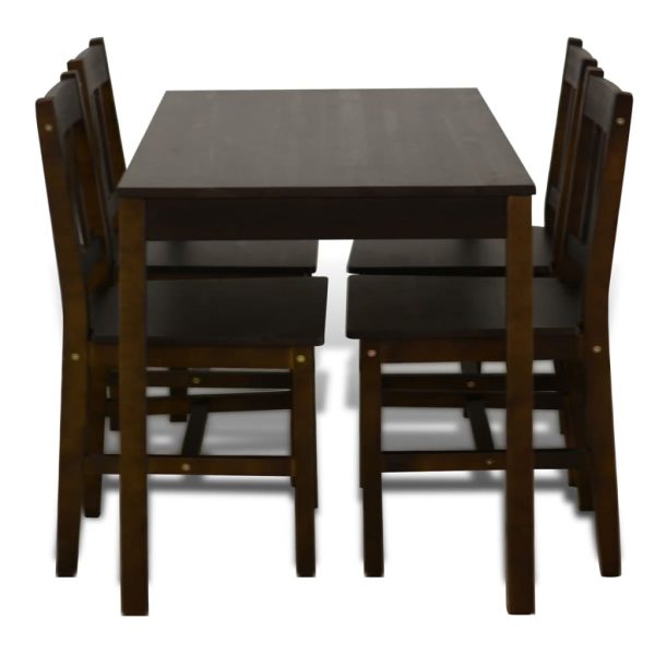 Conjunto Mesa com 4 Cadeiras / Madeira - Marrom - Image 4