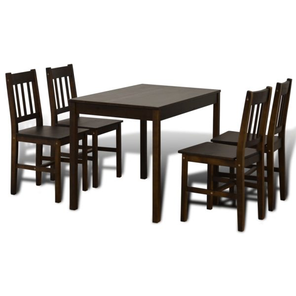 Conjunto Mesa com 4 Cadeiras / Madeira - Marrom - Image 5