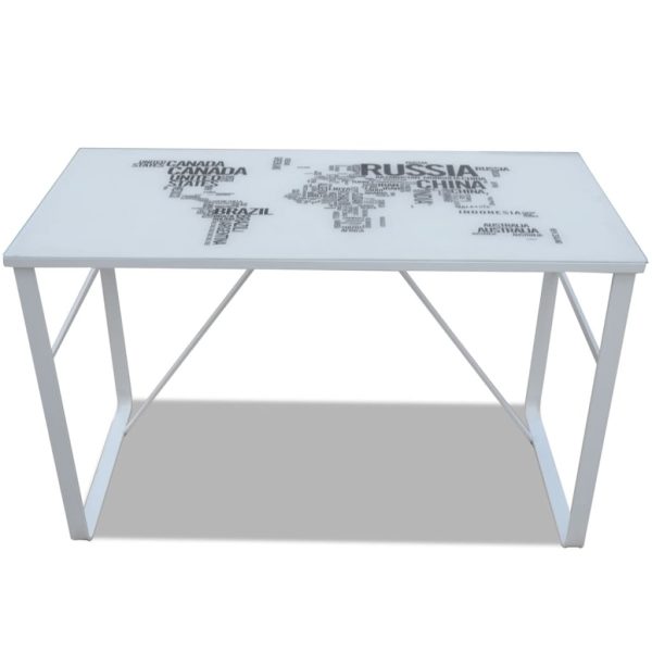 Secretária rectangular com padrão de mapa - Image 3