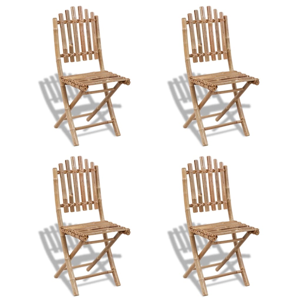 5 pcs conjunto de jantar dobrável p/ exterior bambu - Image 4