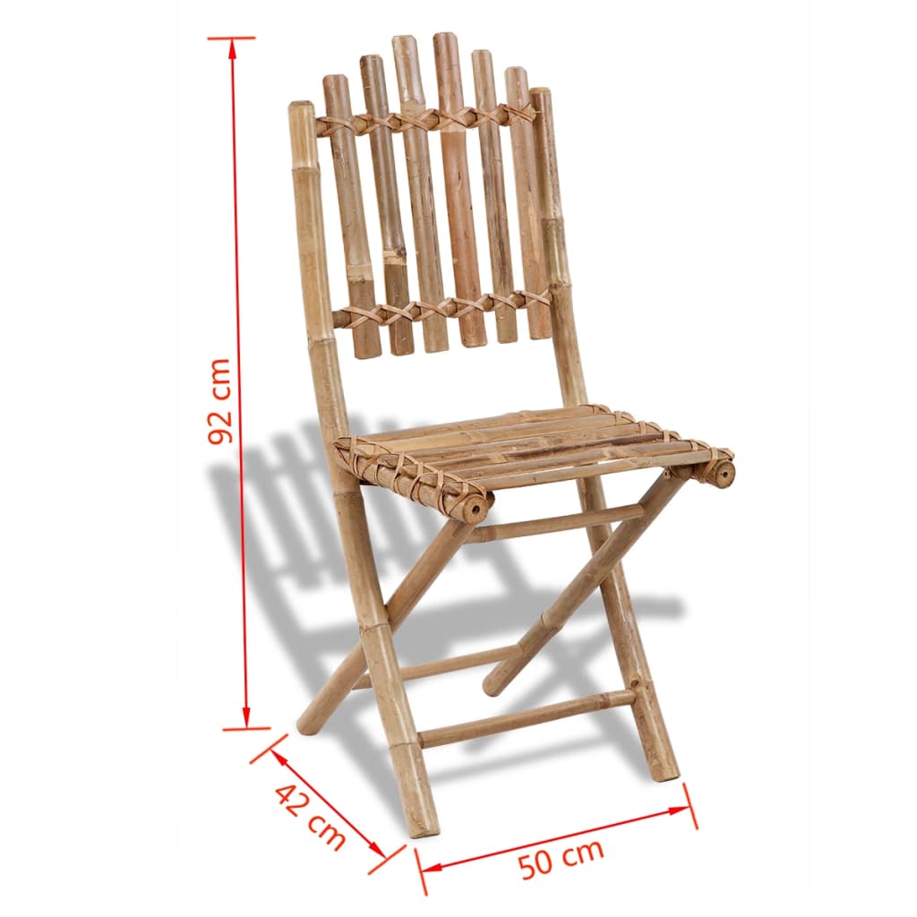5 pcs conjunto de jantar dobrável p/ exterior bambu - Image 8