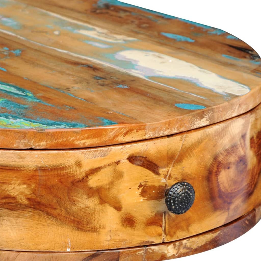 Secretária de madeira reciclada maciça com pernas de ferro - Image 7