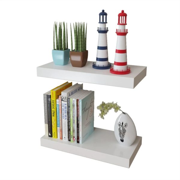 Prateleiras de parede para livros/DVD MDF branco - Image 3