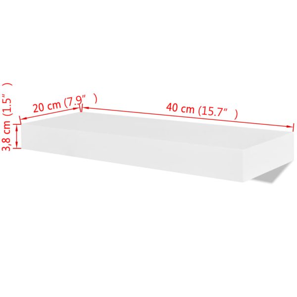 Prateleiras de parede para livros/DVD MDF branco - Image 4