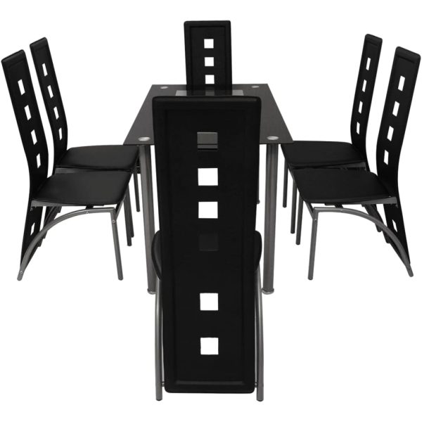 Conjunto jantar, 7 pcs, preto - Image 2