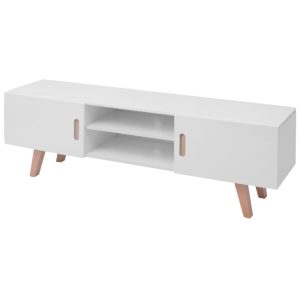 Suporte para TV em MDF 150x35x48,5 cm branco brilhante