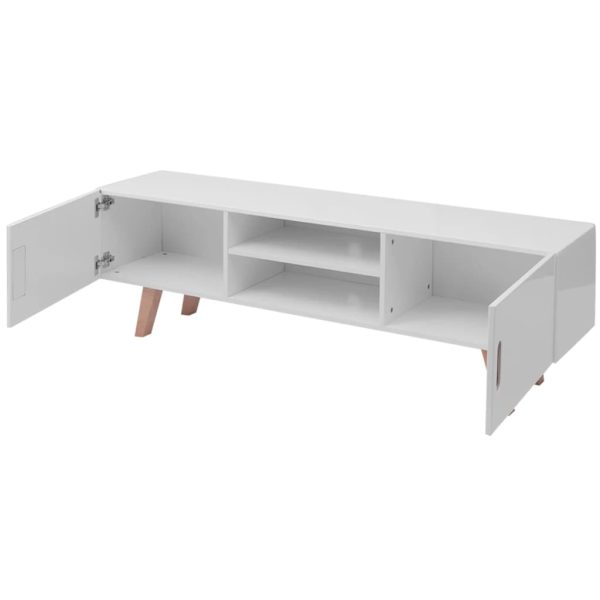 Suporte para TV em MDF 150x35x48,5 cm branco brilhante - Image 3