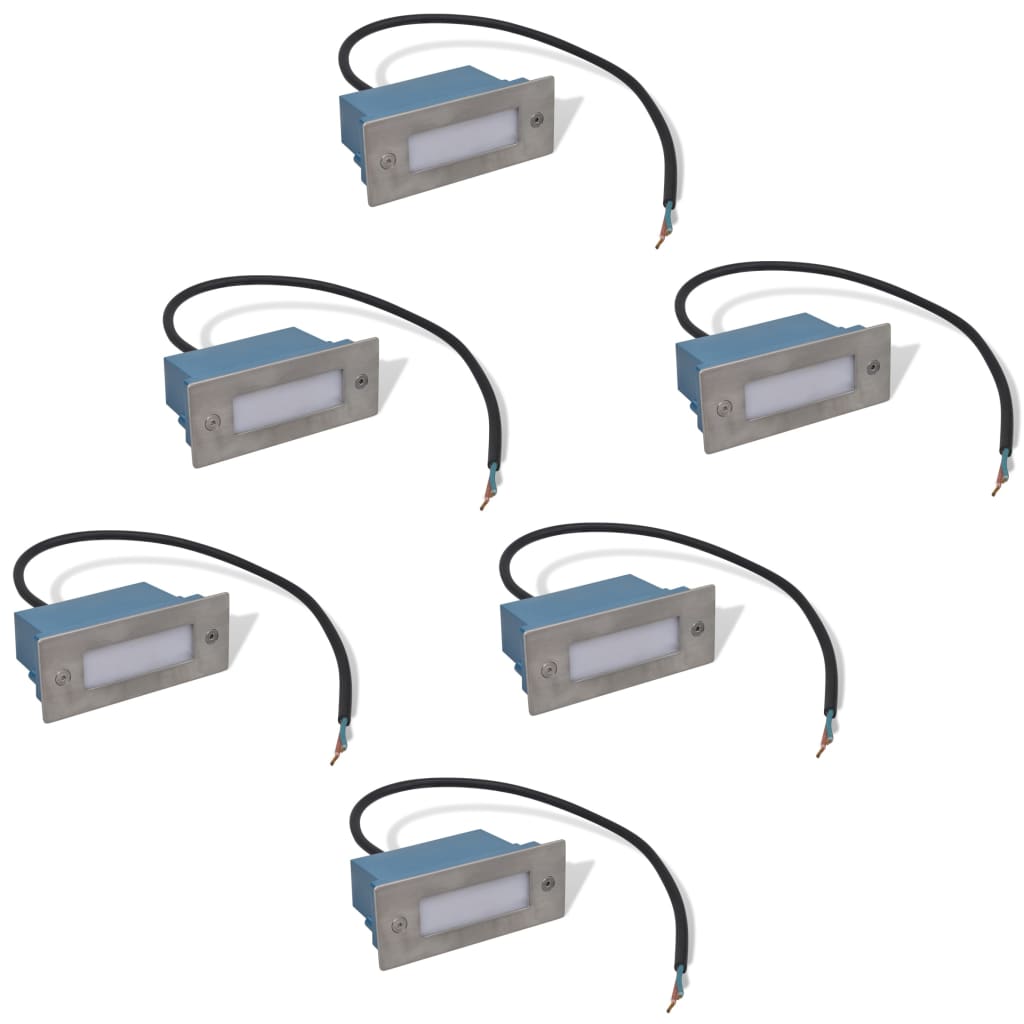 Luzes LED embutidas para escadas 6 pçs 44x111x56 mm - Image 2