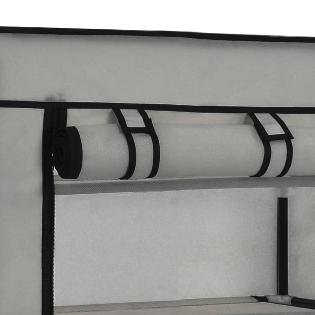 Sapateira com cobertura 58x28x106 cm tecido cinzento - Image 6