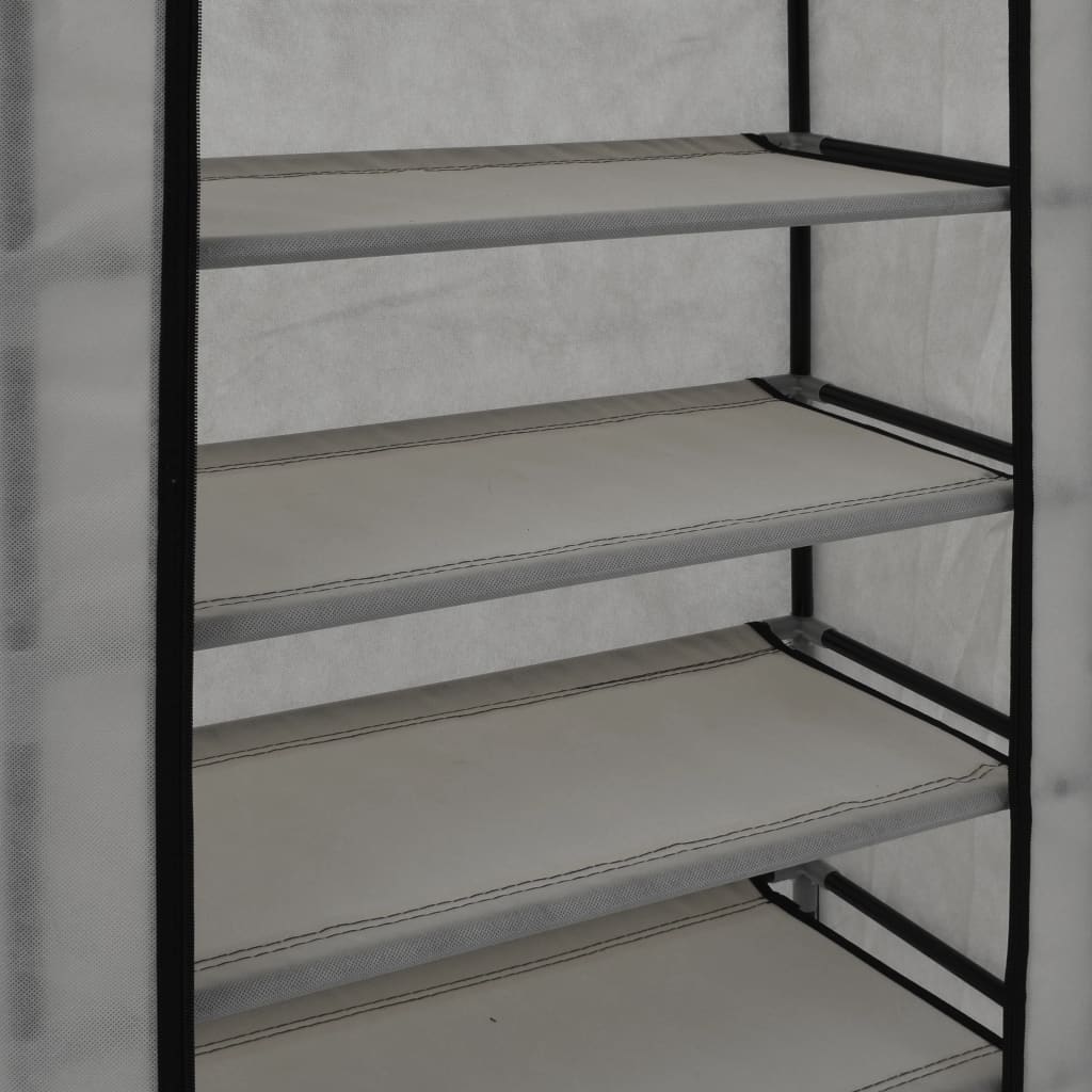 Sapateira com cobertura 58x28x106 cm tecido cinzento - Image 7