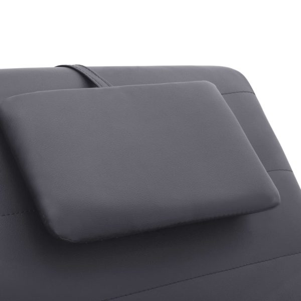 Chaise longue com almofada couro artificial cinzento - Image 7
