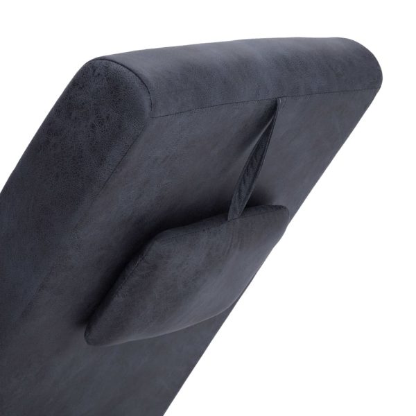 Chaise longue de massagem c/ almofada camurça artif. cinzento - Image 5