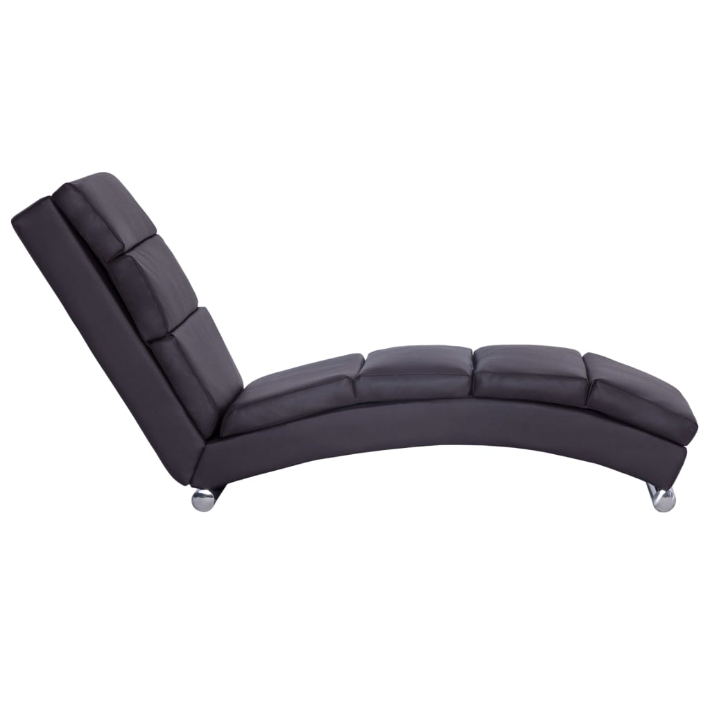 Chaise longue couro artificial castanho - Image 2