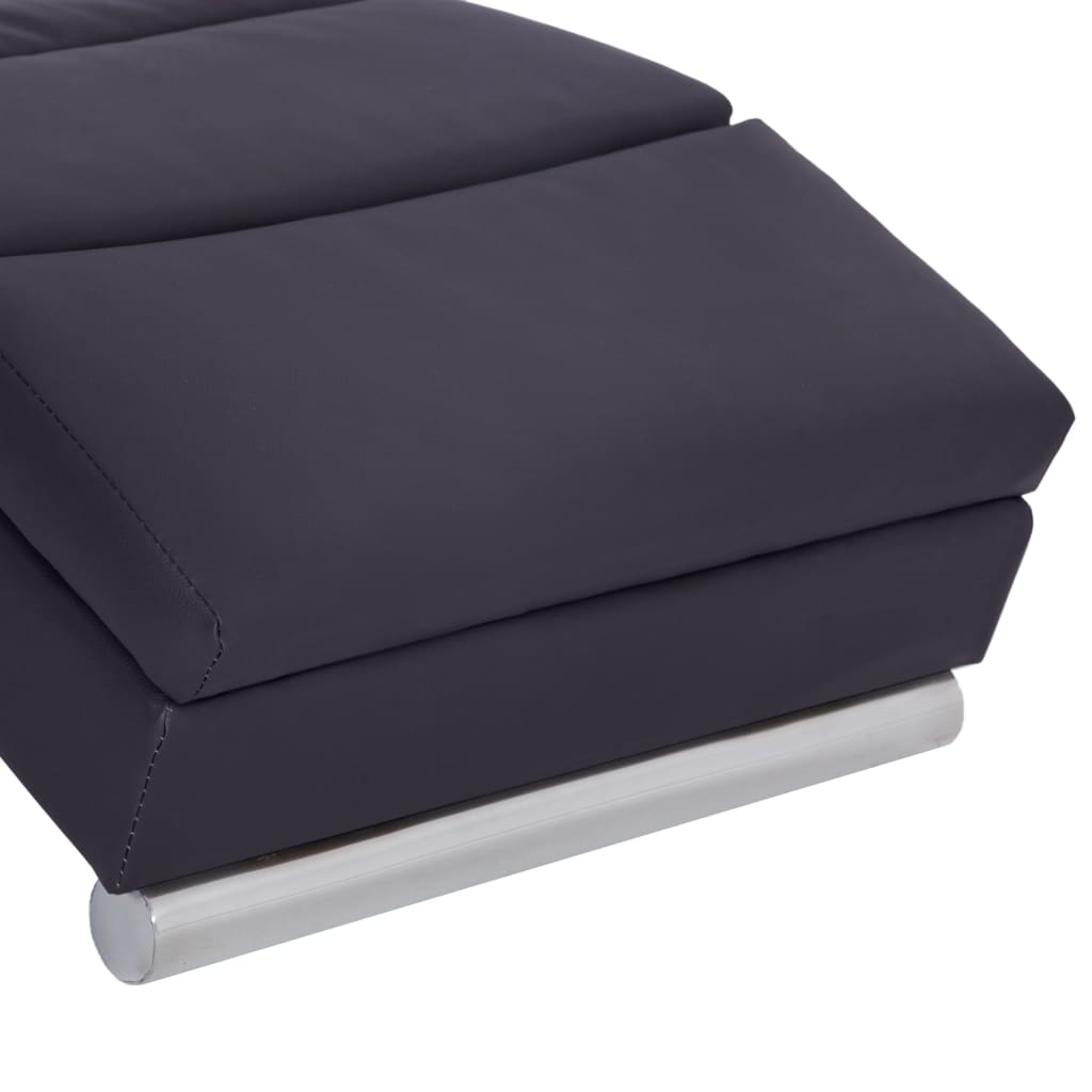 Chaise longue couro artificial castanho - Image 5