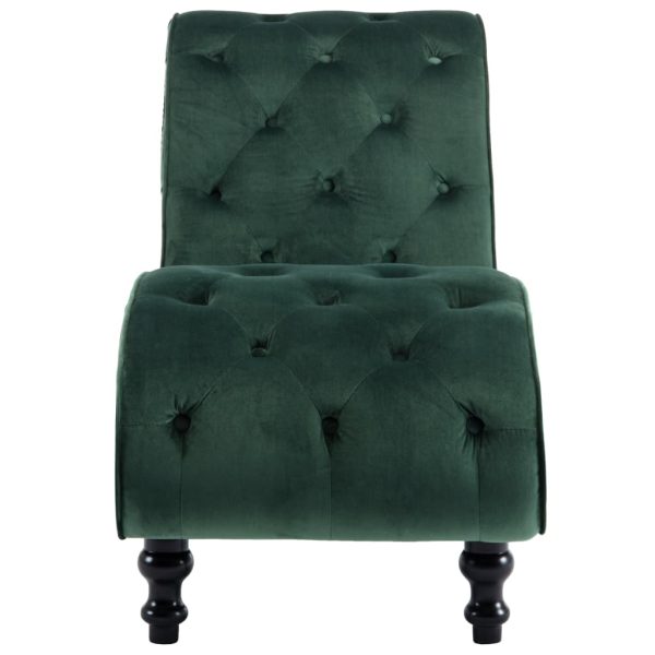 Chaise longue em veludo verde - Image 2