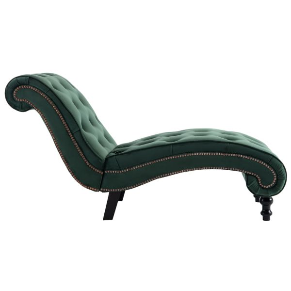 Chaise longue em veludo verde - Image 3