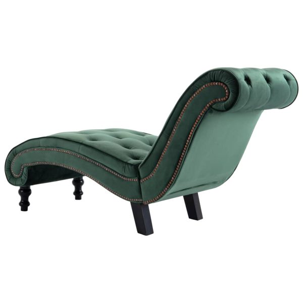 Chaise longue em veludo verde - Image 4