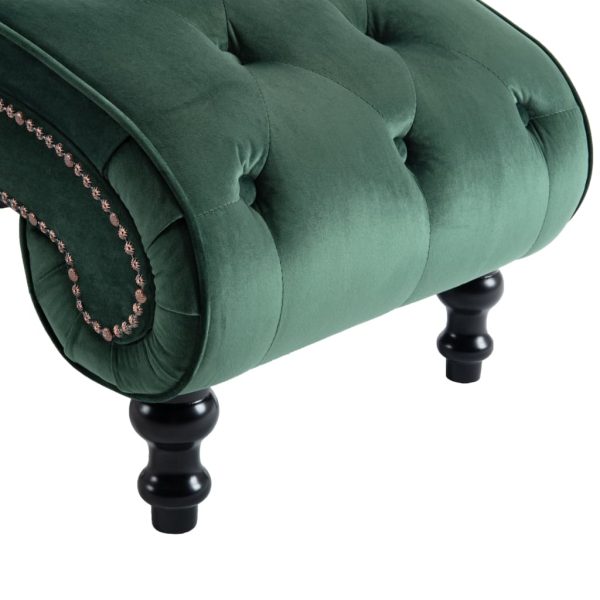 Chaise longue em veludo verde - Image 5