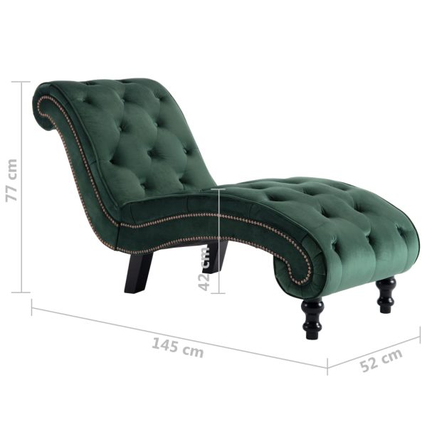 Chaise longue em veludo verde - Image 7