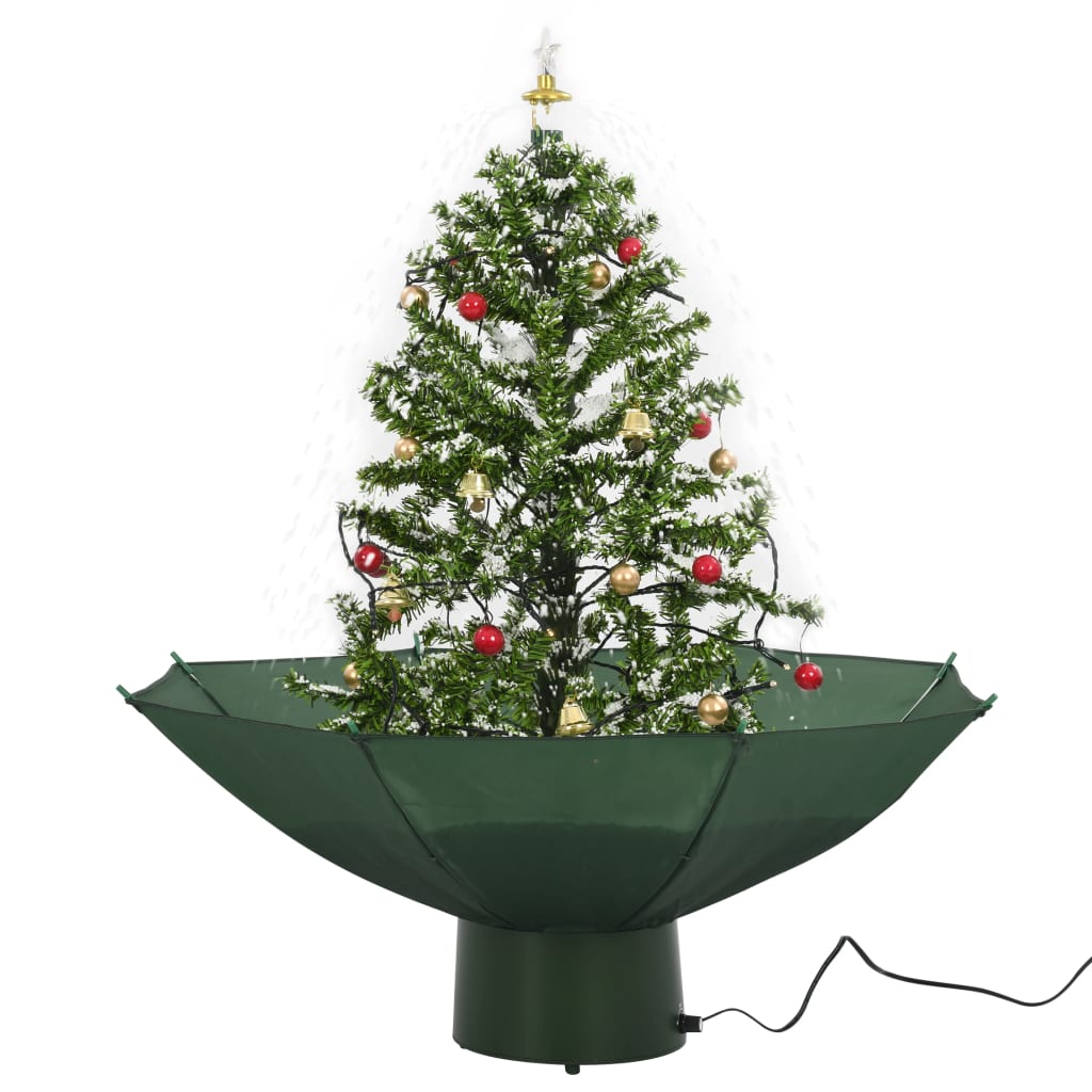 Árvore de Natal com neve base formato guarda-chuva 75 cm verde - Image 2