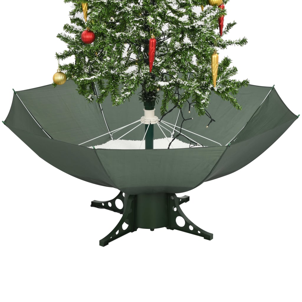 Árvore de Natal com neve base formato guarda-chuva 170 cm verde - Image 7