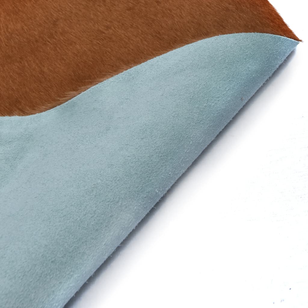 Tapete em pele de vaca genuína 150x170 cm castanho e branco - Image 3