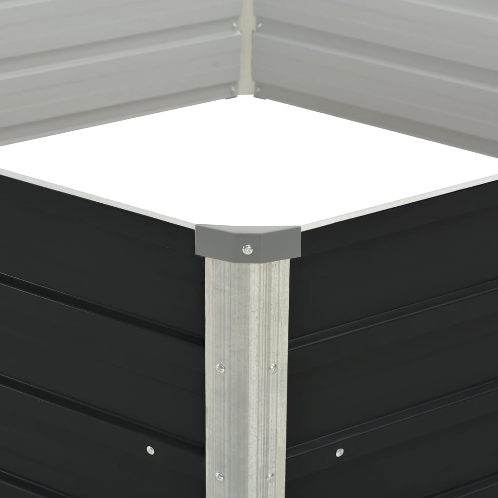 Canteiro jardim elevado 129x129x45 cm aço galvanizado antracite - Image 4