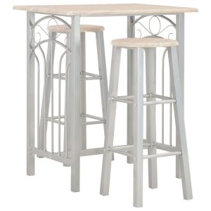 3 pcs conjunto de bar em madeira e aço