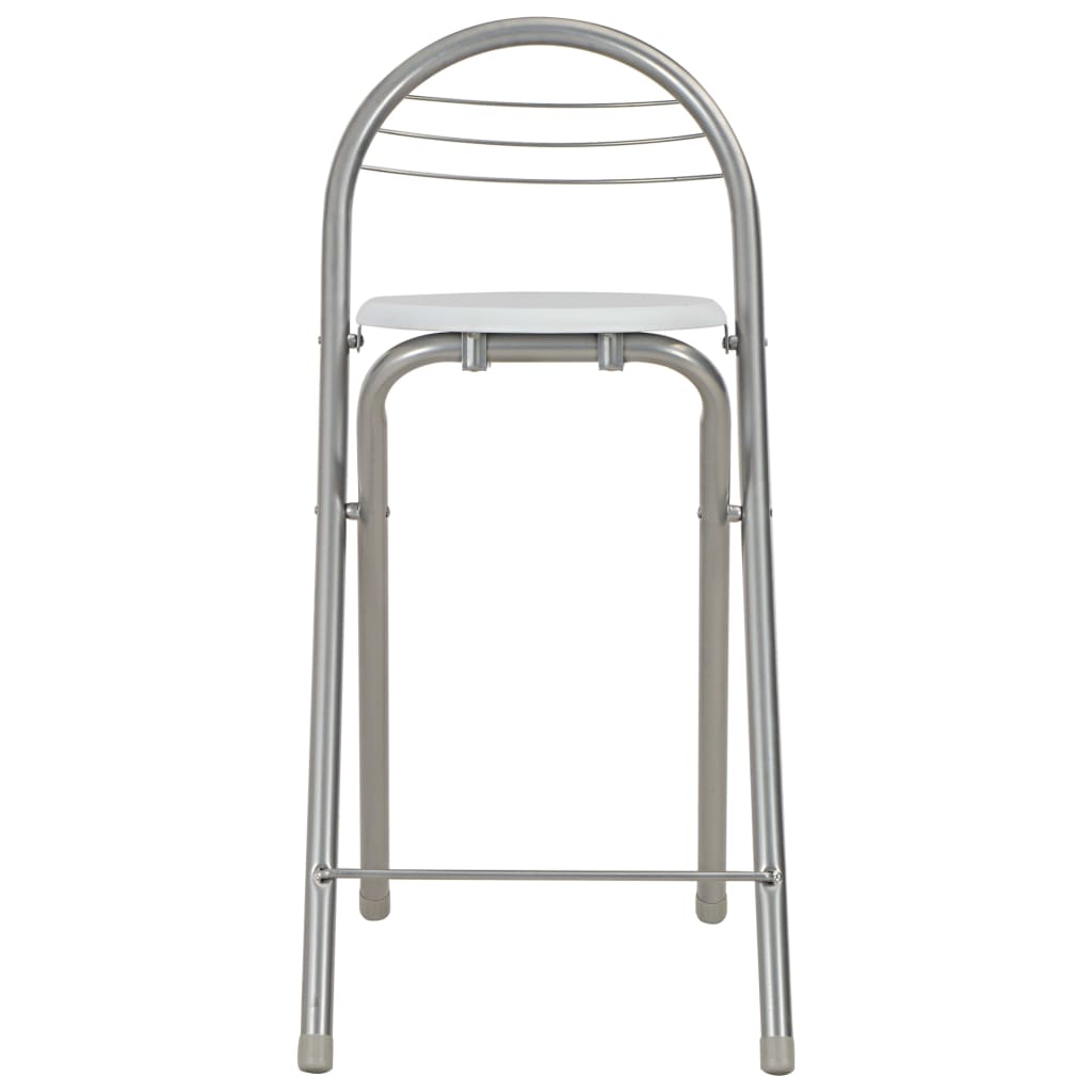 3 pcs conjunto de bar com prateleiras de madeira e aço branco - Image 8