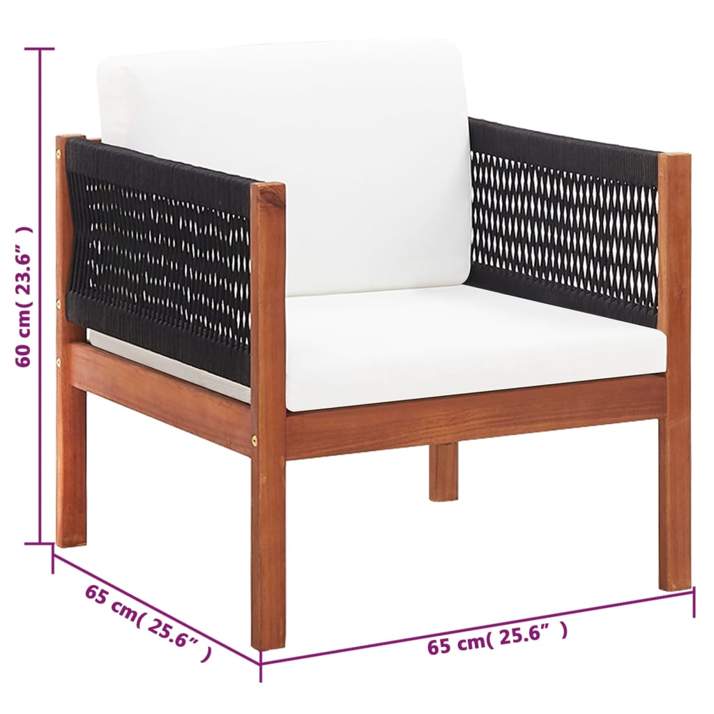 Conjunto lounge de jardim 4 pcs madeira de acácia maciça - Image 7