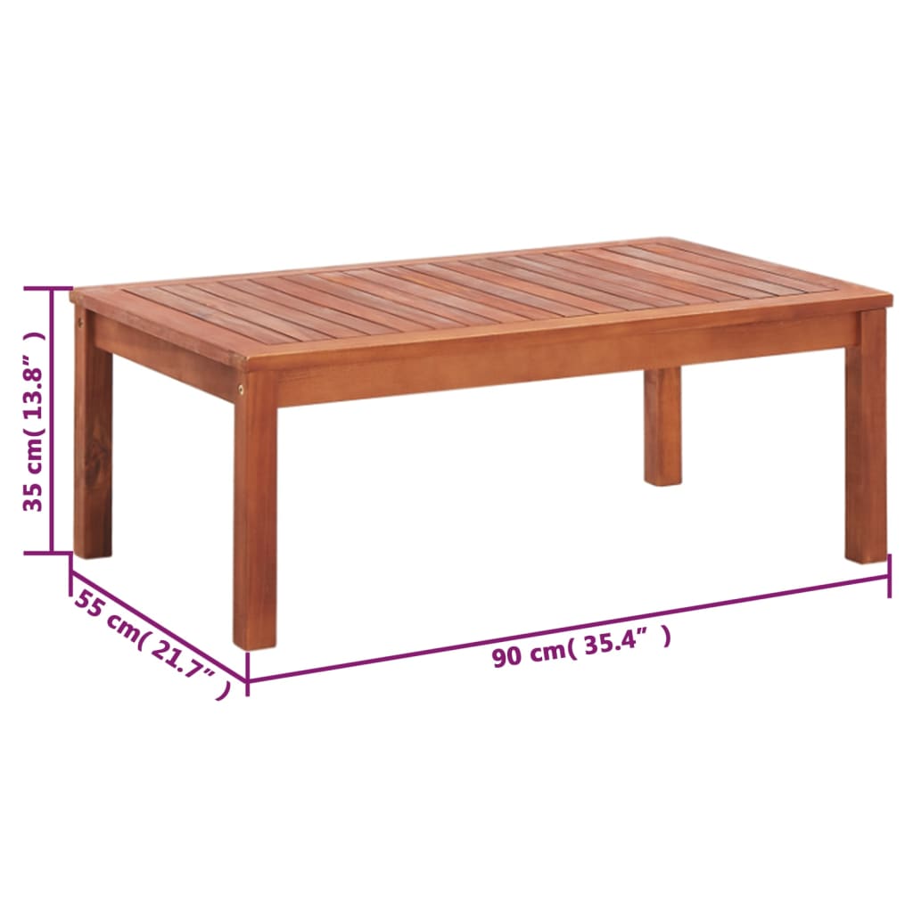 Conjunto lounge de jardim 4 pcs madeira de acácia maciça - Image 9