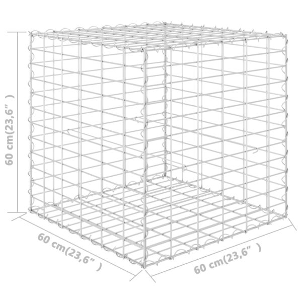 Canteiro elevado/cubo gabião 60x60x60 cm fio de aço - Image 5