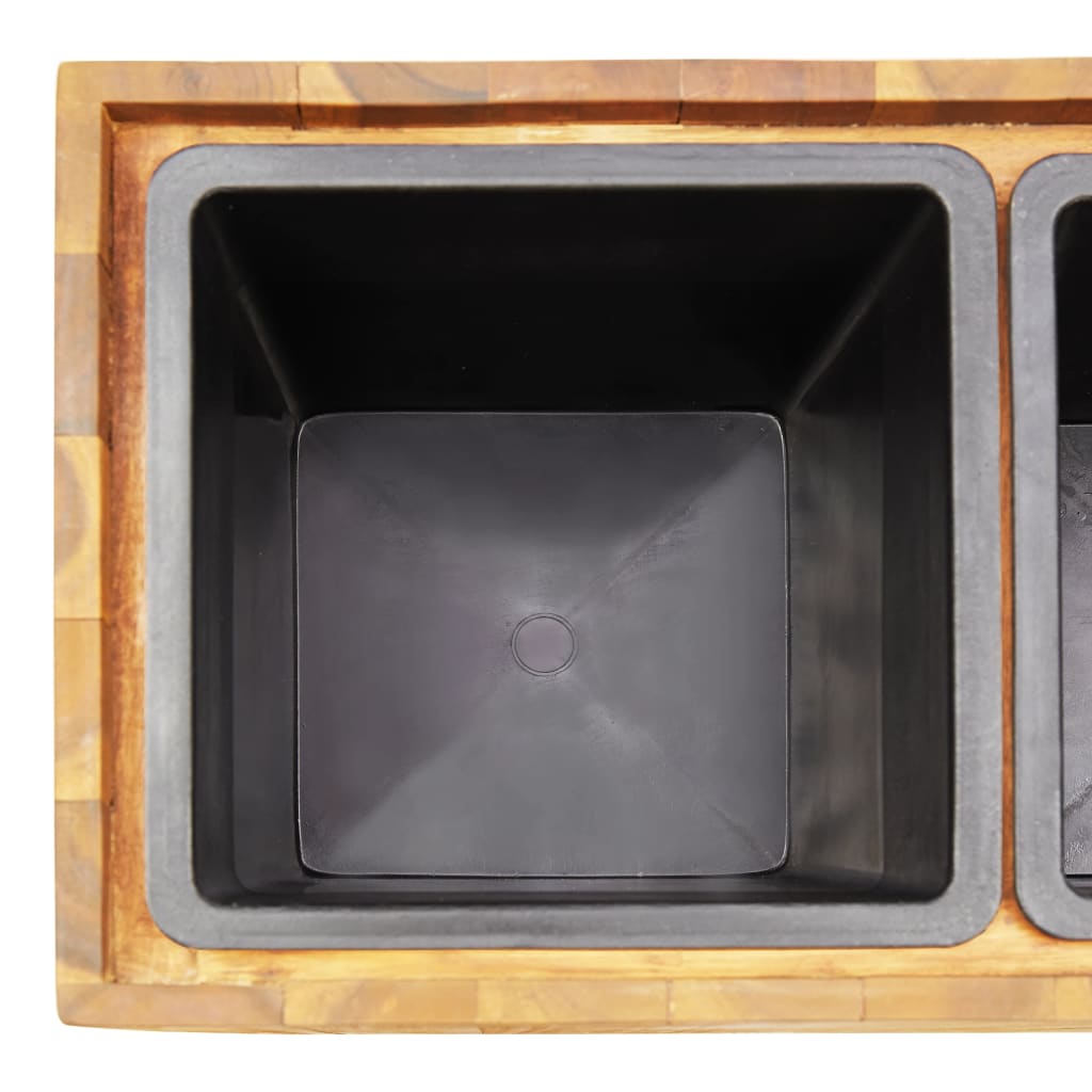 Floreira de jardim com 3 vasos madeira de acácia maciça - Image 6