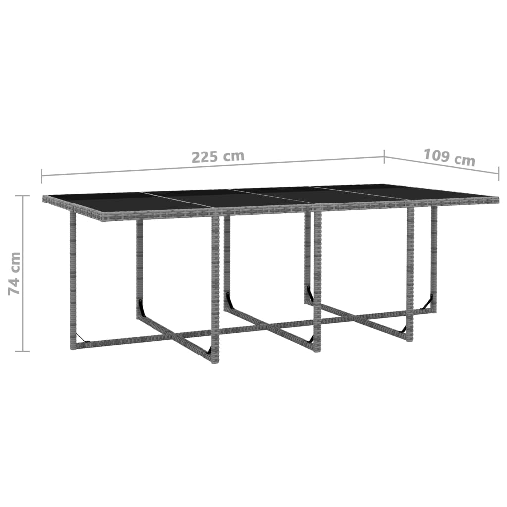 13 pcs conjunto jantar exterior c/ almofadões vime PE antracite - Image 8