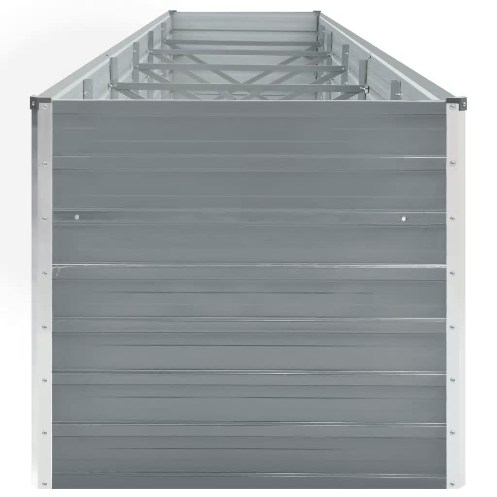 Canteiro elevado de jardim 480x80x77cm aço galvanizado cinzento - Image 5