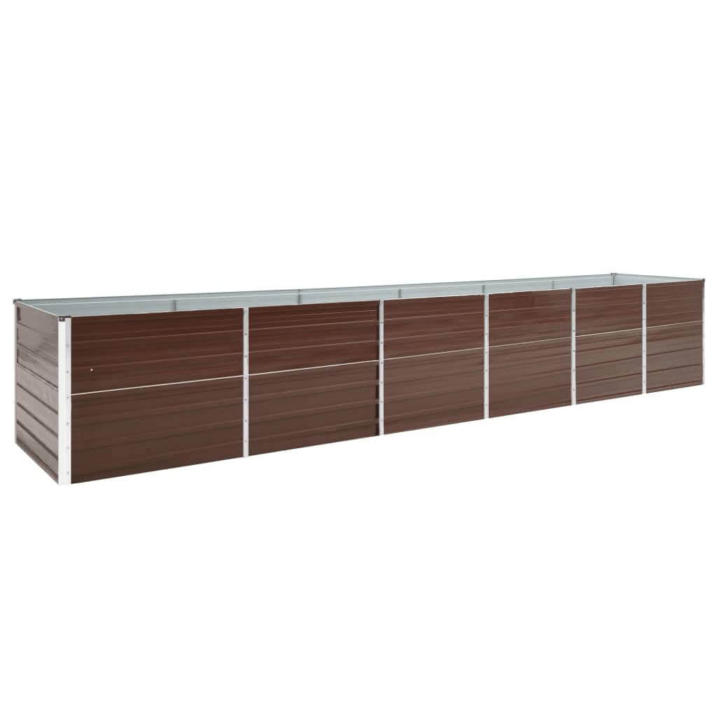 Canteiro elevado de jardim 480x80x77cm aço galvanizado castanho - Image 2
