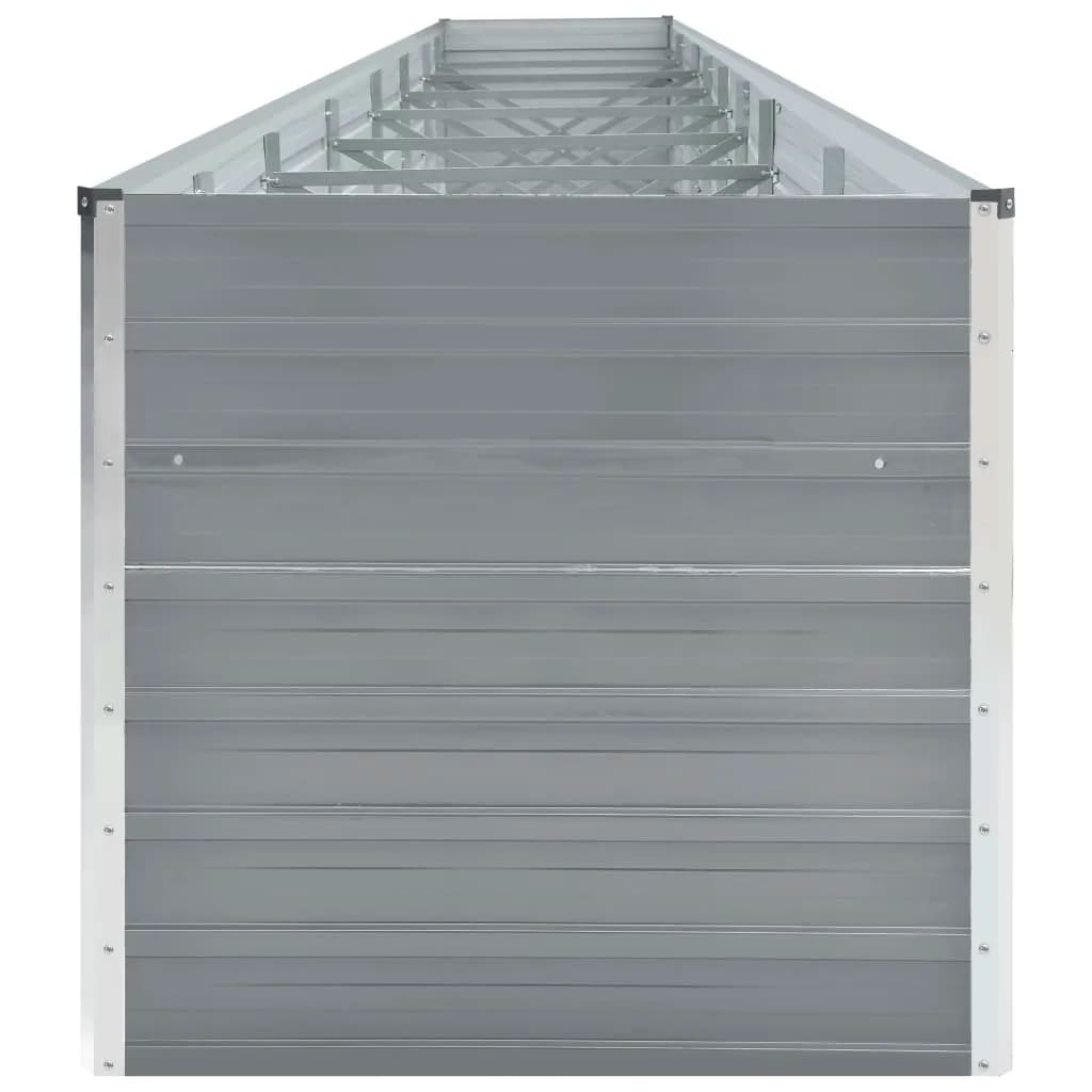 Canteiro elevado de jardim 600x80x77cm aço galvanizado cinzento - Image 4