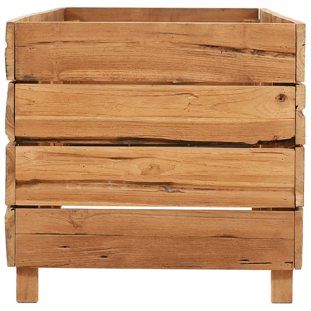 Floreira 150x40x38 cm teca reciclada e aço - Image 4