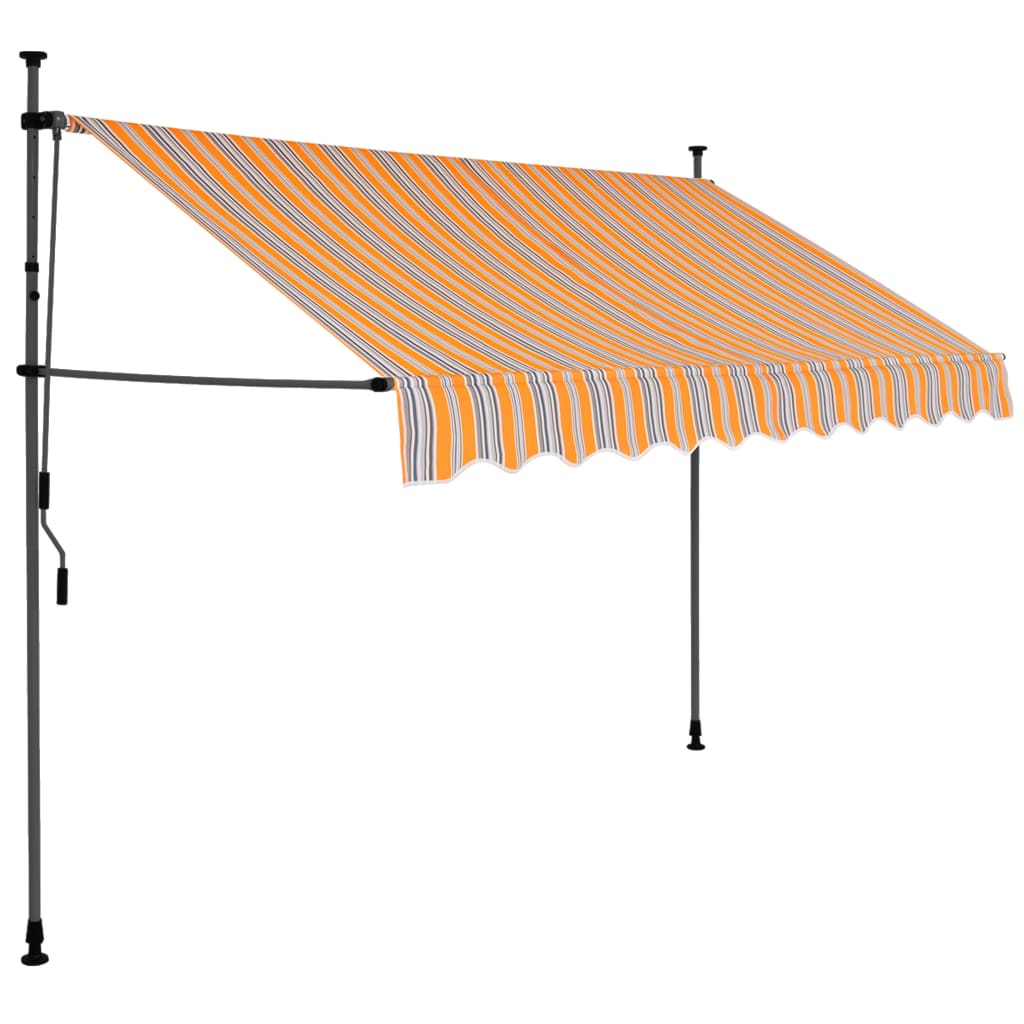 Toldo retrátil manual com LED 250 cm amarelo e azul - Image 2