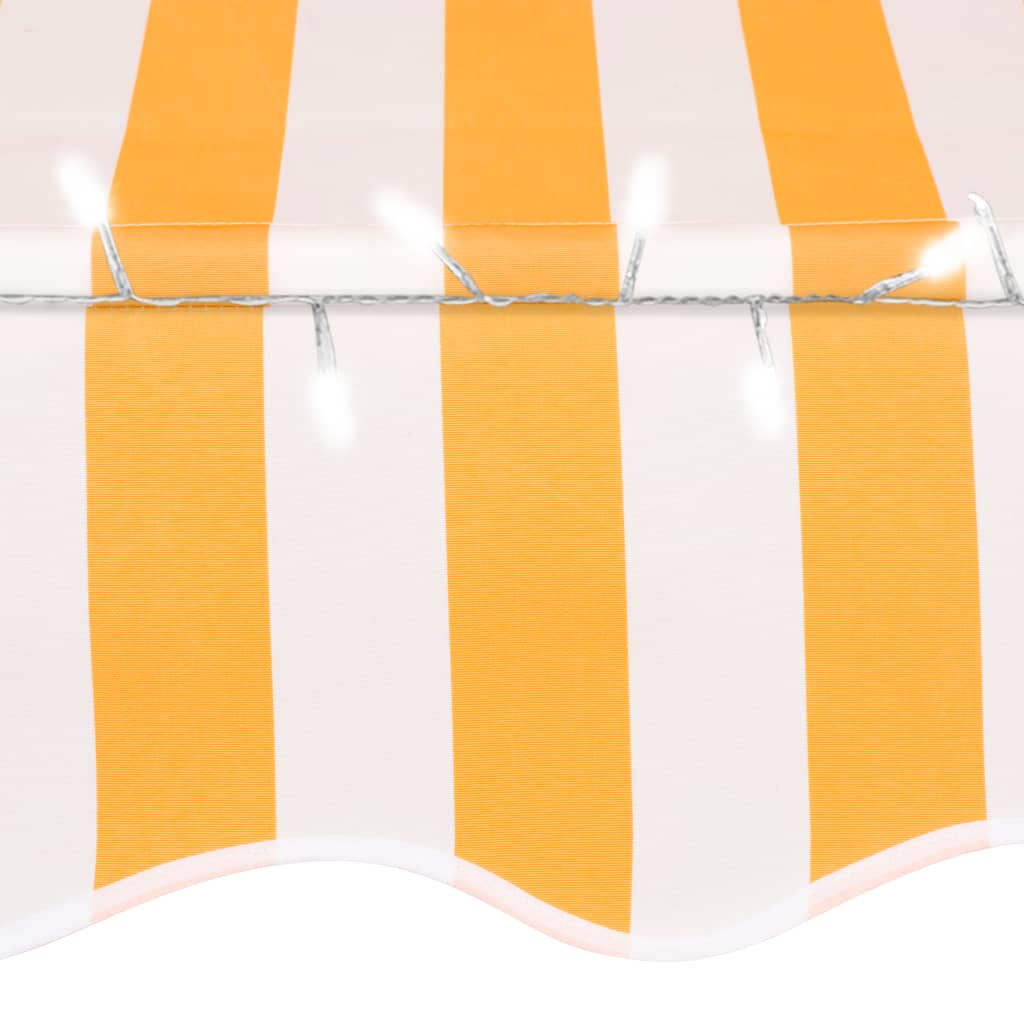 Toldo retrátil manual com LED 300 cm branco e laranja - Image 5