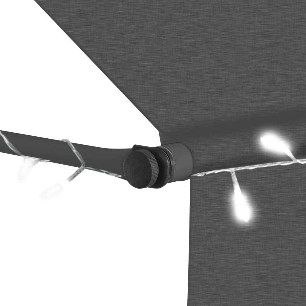 Toldo retrátil manual com LED 150 cm antracite - Image 5